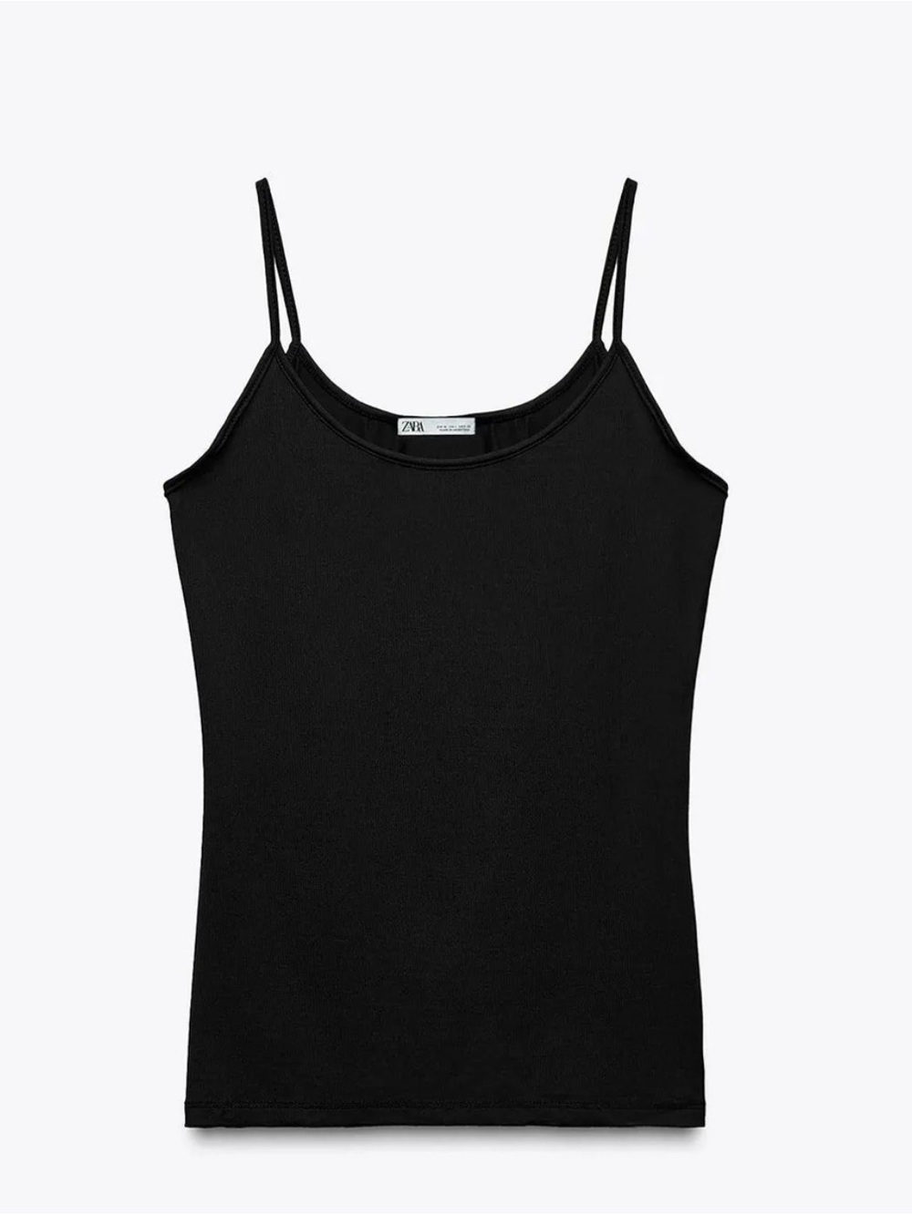 Zara Square Neck Camisole in Black.